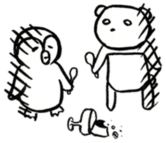 Penguin and Panda in every day sticker #12729669