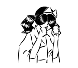 Pretty cat ear ghost 2 sticker #12729953