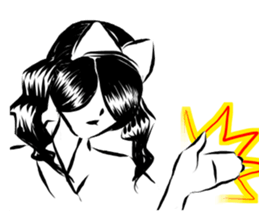 Pretty cat ear ghost 2 sticker #12729954