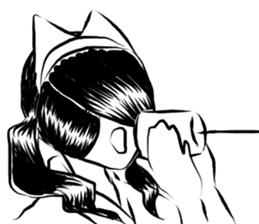 Pretty cat ear ghost 2 sticker #12729958