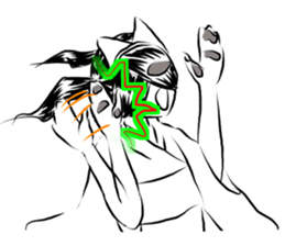 Pretty cat ear ghost 2 sticker #12729959