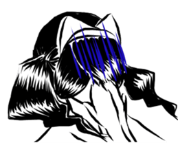 Pretty cat ear ghost 2 sticker #12729961