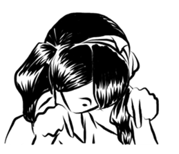 Pretty cat ear ghost 2 sticker #12729966