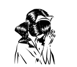 Pretty cat ear ghost 2 sticker #12729974