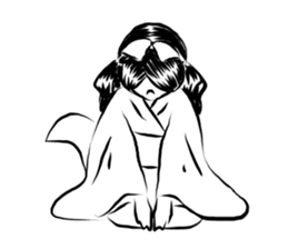 Pretty cat ear ghost 2 sticker #12729975