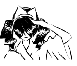 Pretty cat ear ghost 2 sticker #12729979
