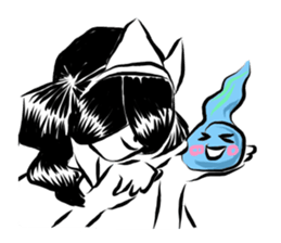 Pretty cat ear ghost 2 sticker #12729986