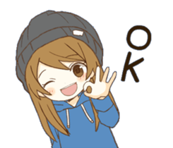 Knit hat girls sticker sticker #12731134