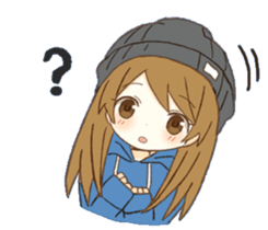 Knit hat girls sticker sticker #12731138