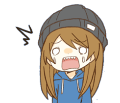 Knit hat girls sticker sticker #12731142