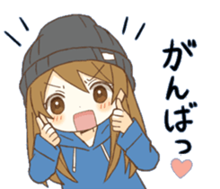 Knit hat girls sticker sticker #12731148