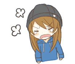 Knit hat girls sticker sticker #12731150