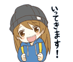Knit hat girls sticker sticker #12731159
