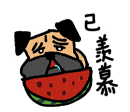 I just want to be a pug, too (Taiwanese) sticker #12731979