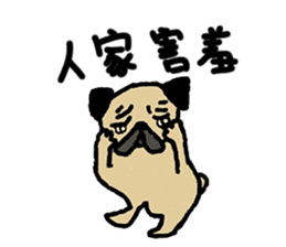 I just want to be a pug, too (Taiwanese) sticker #12732008