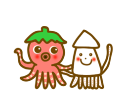 Cherry tomato octopus sticker #12736093