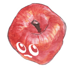 Apple of a watercolor painting sticker #12740311