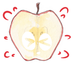 Apple of a watercolor painting sticker #12740314