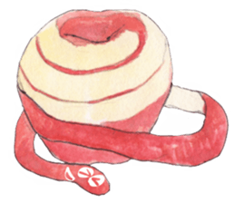Apple of a watercolor painting sticker #12740316