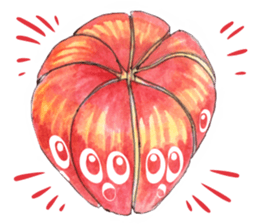 Apple of a watercolor painting sticker #12740318