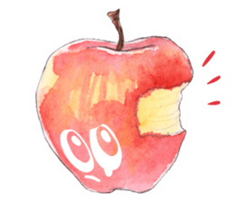 Apple of a watercolor painting sticker #12740319