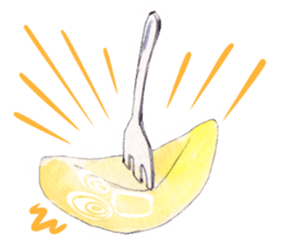 Apple of a watercolor painting sticker #12740322