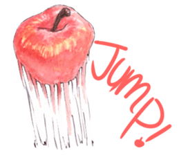 Apple of a watercolor painting sticker #12740330