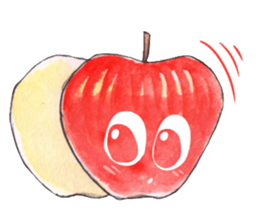 Apple of a watercolor painting sticker #12740332