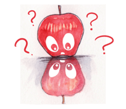 Apple of a watercolor painting sticker #12740333