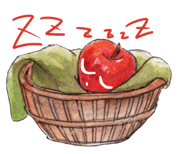 Apple of a watercolor painting sticker #12740337
