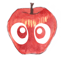 Apple of a watercolor painting sticker #12740344