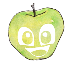 Apple of a watercolor painting sticker #12740348