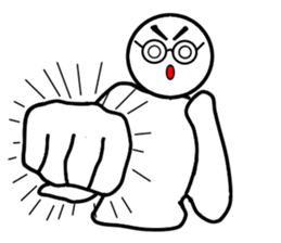 An Examinee with glasses passes exam sticker #12741746