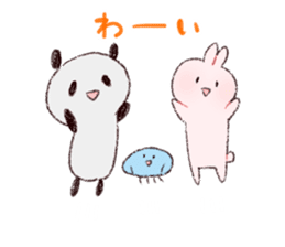 Panda & rabbit & jellyfish sticker #12742404
