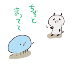 Panda & rabbit & jellyfish sticker #12742424