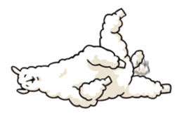 Loose and Fluffy Sticker of Alpaca. sticker #12744246