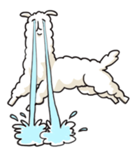 Loose and Fluffy Sticker of Alpaca. sticker #12744247
