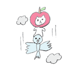Hi Apple Cat 2 sticker #12744535