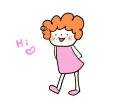 A little sister with curly hair sticker #12745463