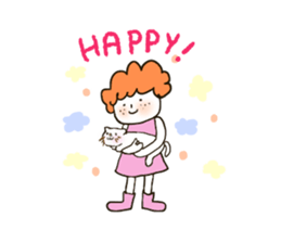 A little sister with curly hair sticker #12745468