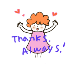 A little sister with curly hair sticker #12745471