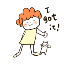 A little sister with curly hair sticker #12745475