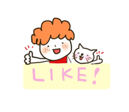 A little sister with curly hair sticker #12745476