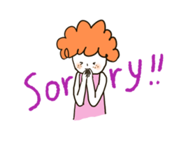 A little sister with curly hair sticker #12745478