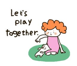 A little sister with curly hair sticker #12745485