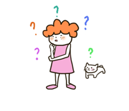 A little sister with curly hair sticker #12745489