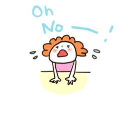 A little sister with curly hair sticker #12745491