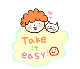 A little sister with curly hair sticker #12745501