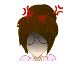 lady eyeglass 0001 sticker #12748729