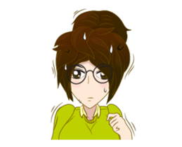 lady eyeglass 0001 sticker #12748732